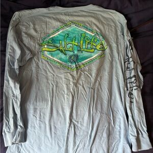 Salt Life Men's light blue Long Sleeve Shirt large